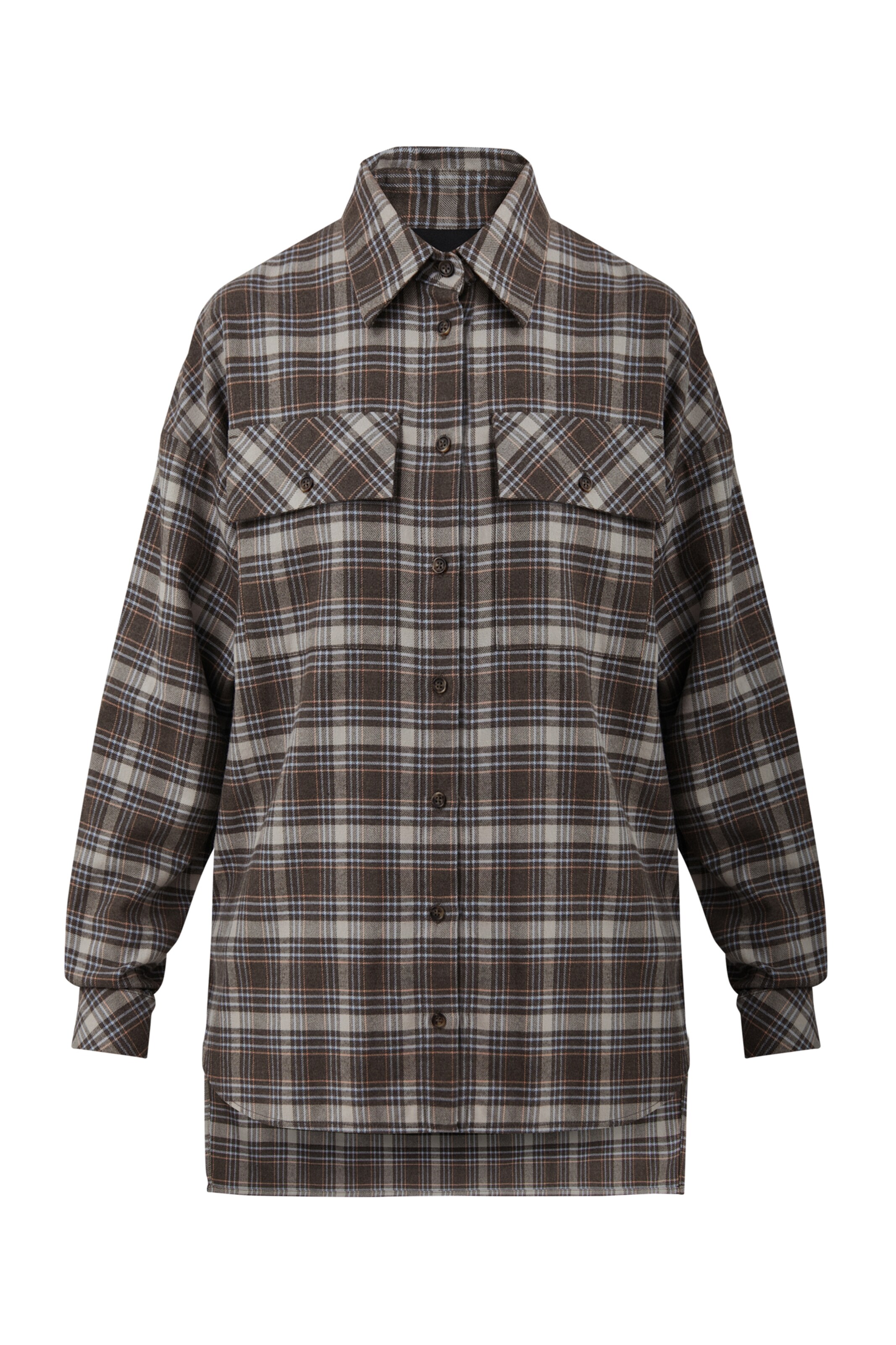 Finn Flare Blouse 'Karo' in Bruin: voorkant