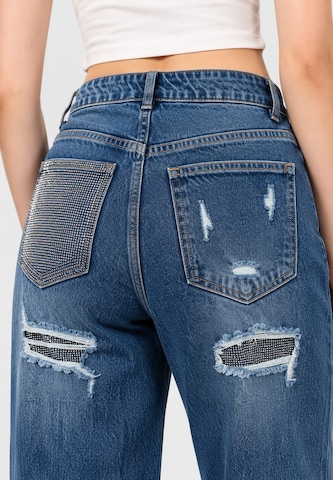 Wide leg Jeans di Elara in blu