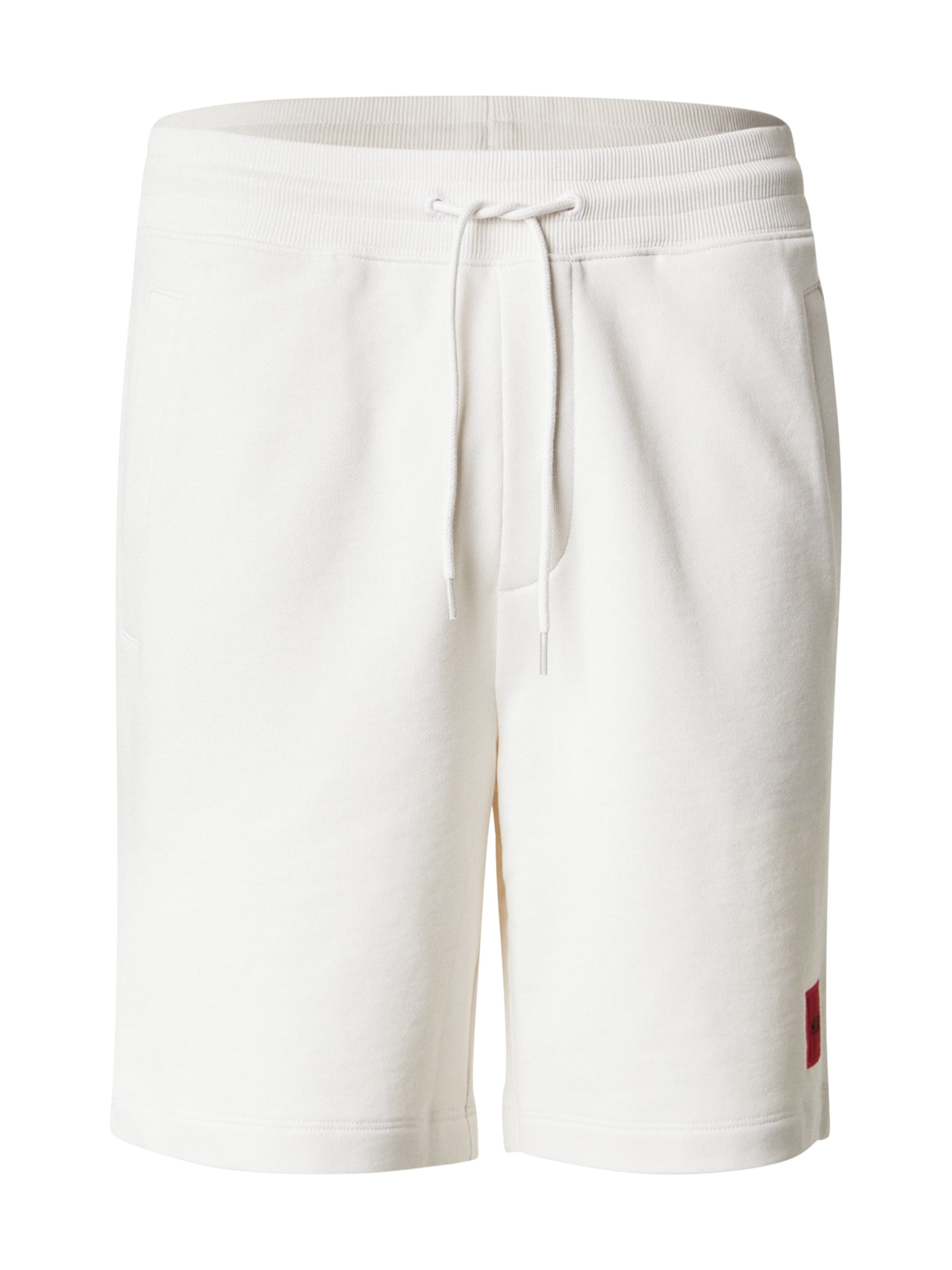 Pantaloni 'Diz' de la HUGO pe alb: față