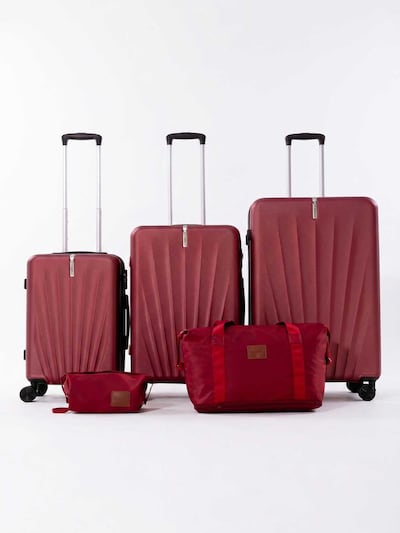 Vallsero Kofferset 'LG3 — VALLSERO Seashell 5-teiliges Kofferset'‌‌‌‌‌‌‌‌ in 77x51.5x28cm in rot, Produktansicht