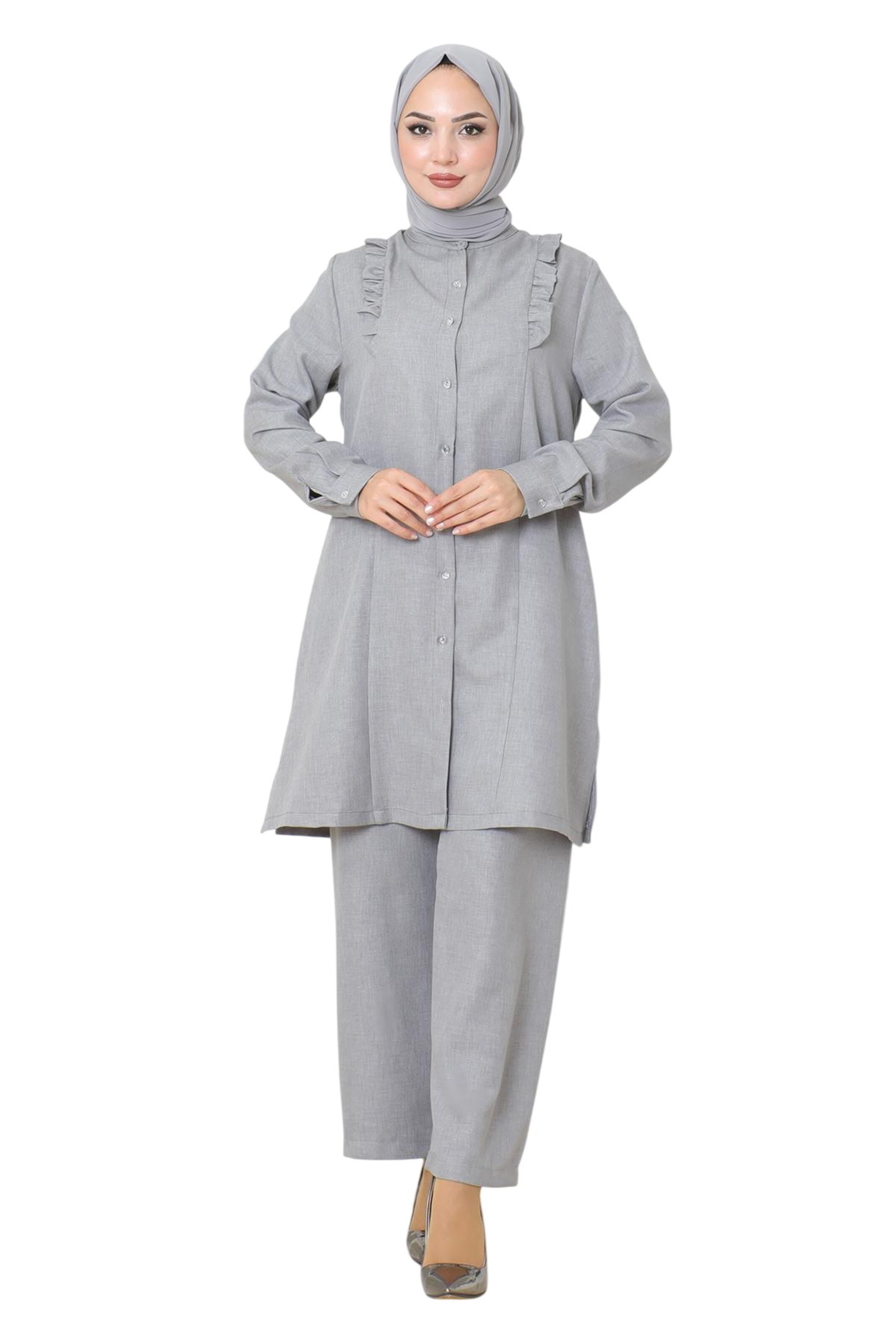 MODAMIHRAM Broekpak in Grijs: voorkant