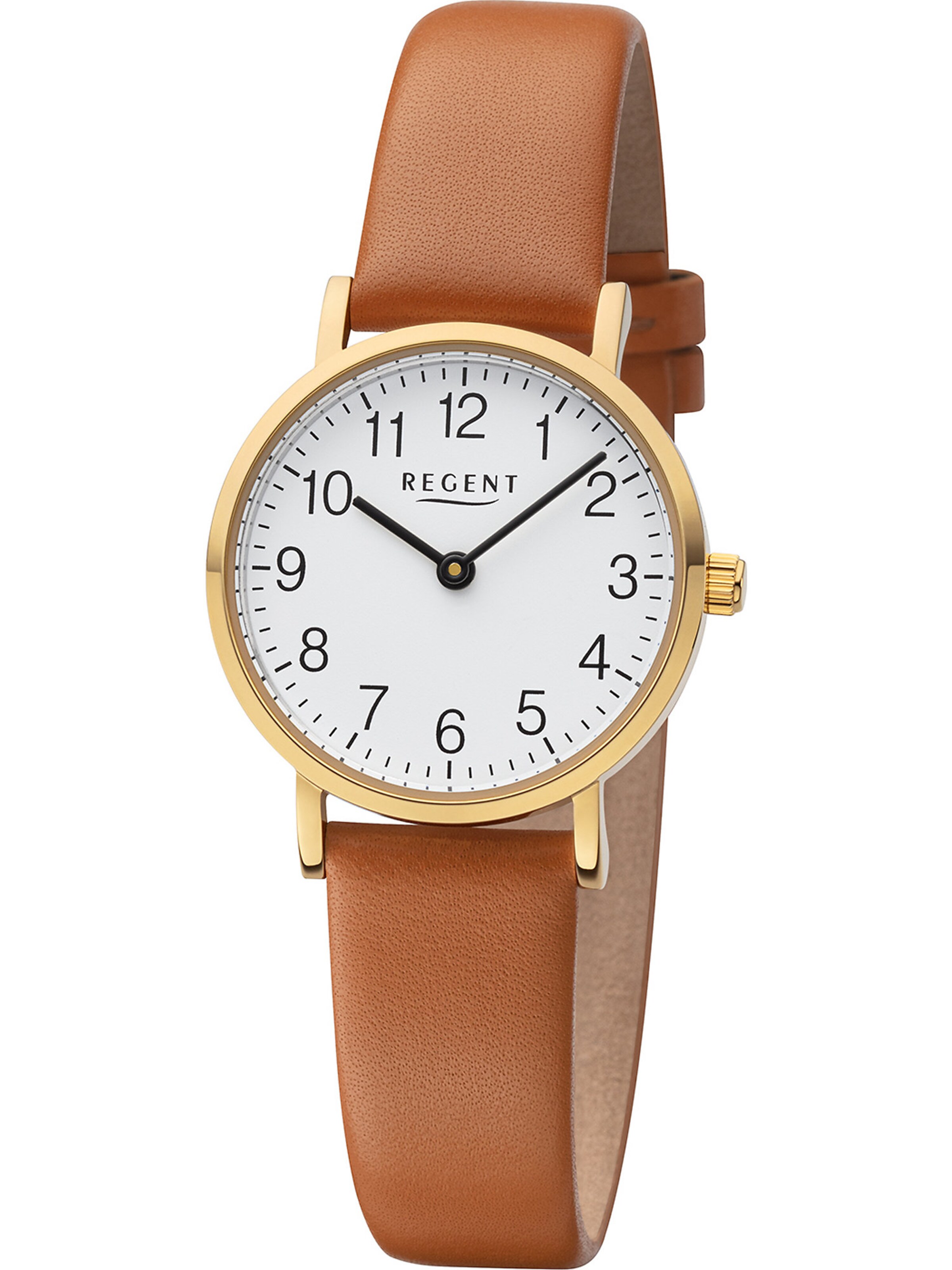 REGENT Uhr in Braun: Vorderseite