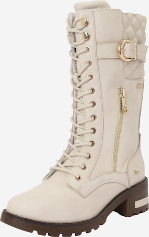MUSTANG Snørestøvler i beige: forside