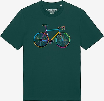 Watapparel T-Shirt ' Fahrrad by night ' in Grün: Vorderseite