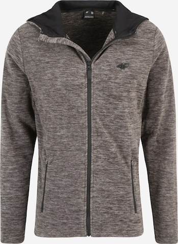 4F Athletic Fleece Jacket in Grey: front