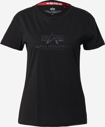 ALPHA INDUSTRIES Футболка в Черный: спереди