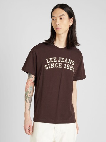 Lee T-Shirt 'SS TEE' in Braun: Vorderseite
