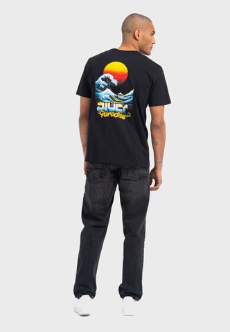 Oldskull Shirt 'Retro Pixel Wave Logo Graphic' in Black