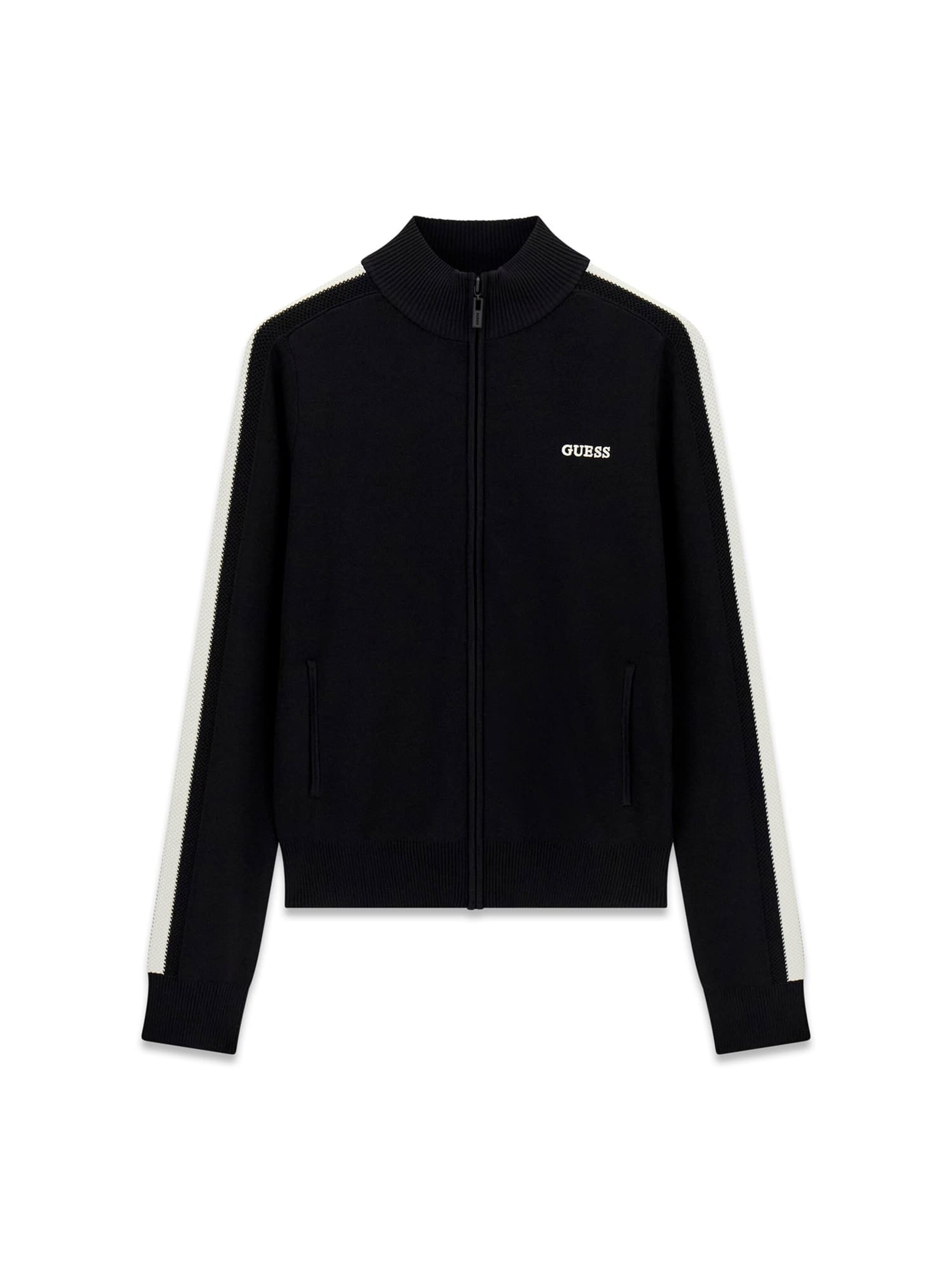 GUESS Knit Cardigan in Black: front