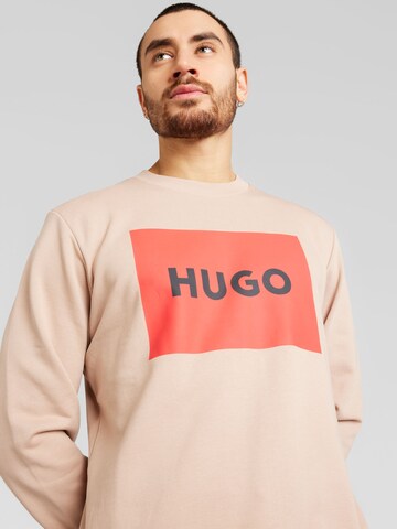 HUGO - Sweatshirt 'Duragol' em bege