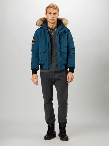 Superdry Regular fit Winter Jacket 'EVEREST' in Blue