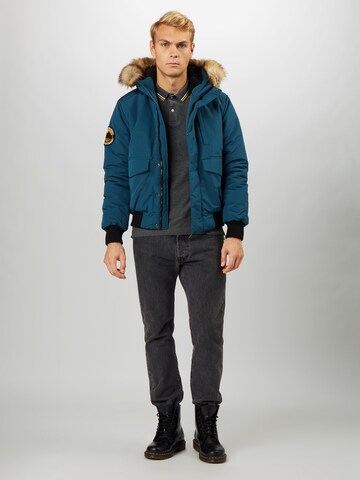 Superdry Regular Fit Jacke 'EVEREST' in Blau