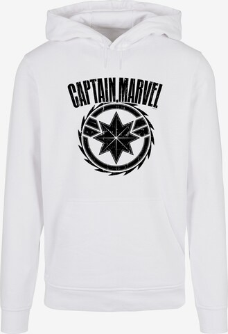 Felpa 'Captain Marvel - Blade Emblem' di ABSOLUTE CULT in bianco: frontale