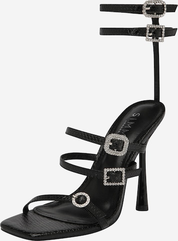 Simmi London Strap Sandals 'BEACH' in Black: front
