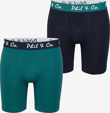 Phil & Co. Berlin Boxer shorts ' Long Boxer ' in Blue: front
