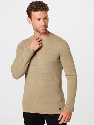 TOM TAILOR DENIM Sweater in Green: front