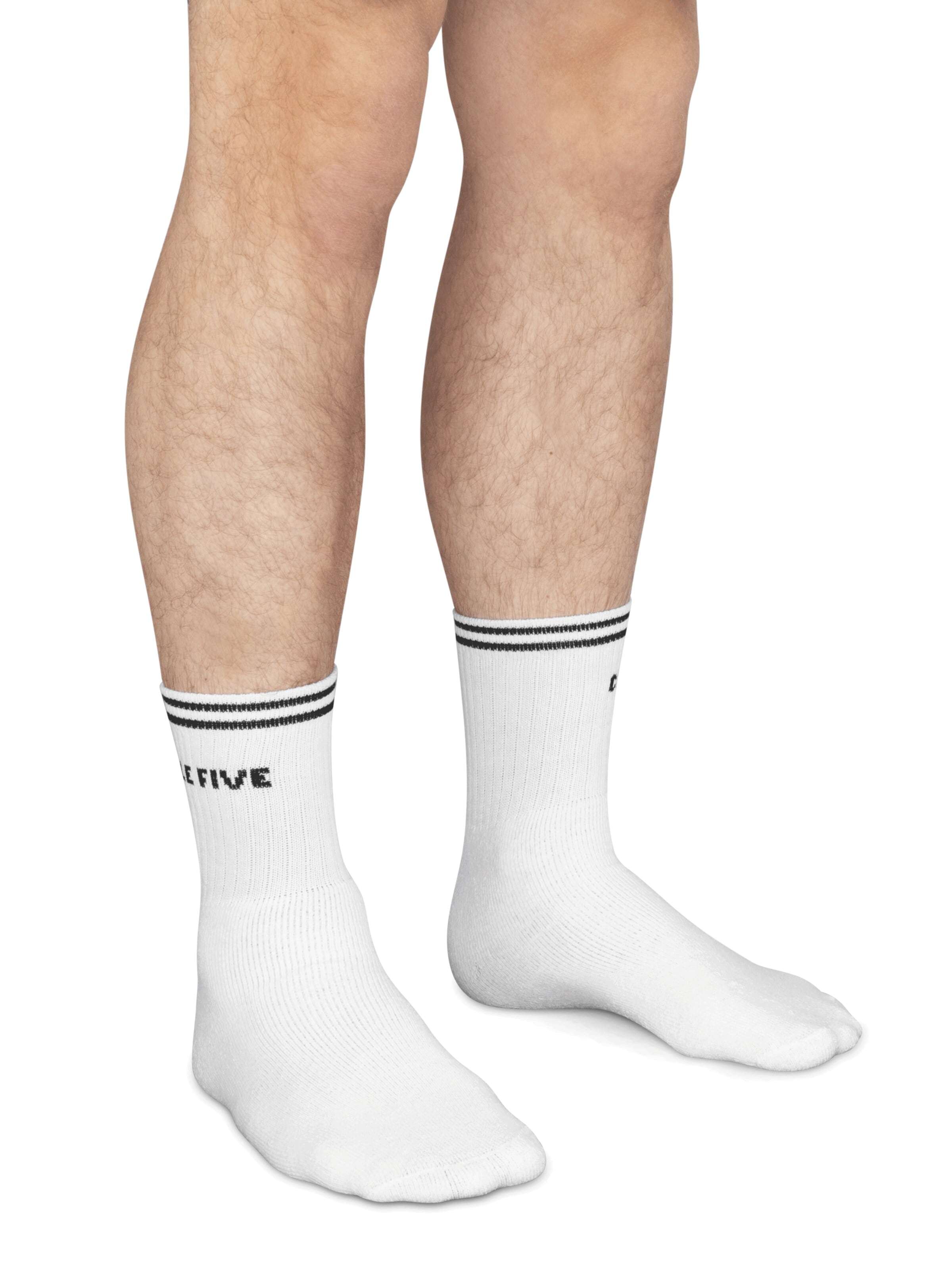 Circle Five Athletic Socks in White