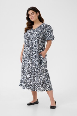 KAFFE CURVE Jurk 'Rafia' in Blauw