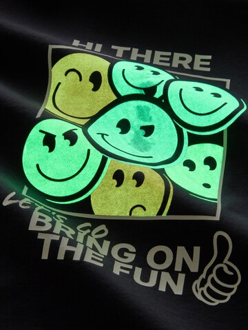 TOM TAILOR Sweatshirt 'Glow-in-the-Dark' in Grijs