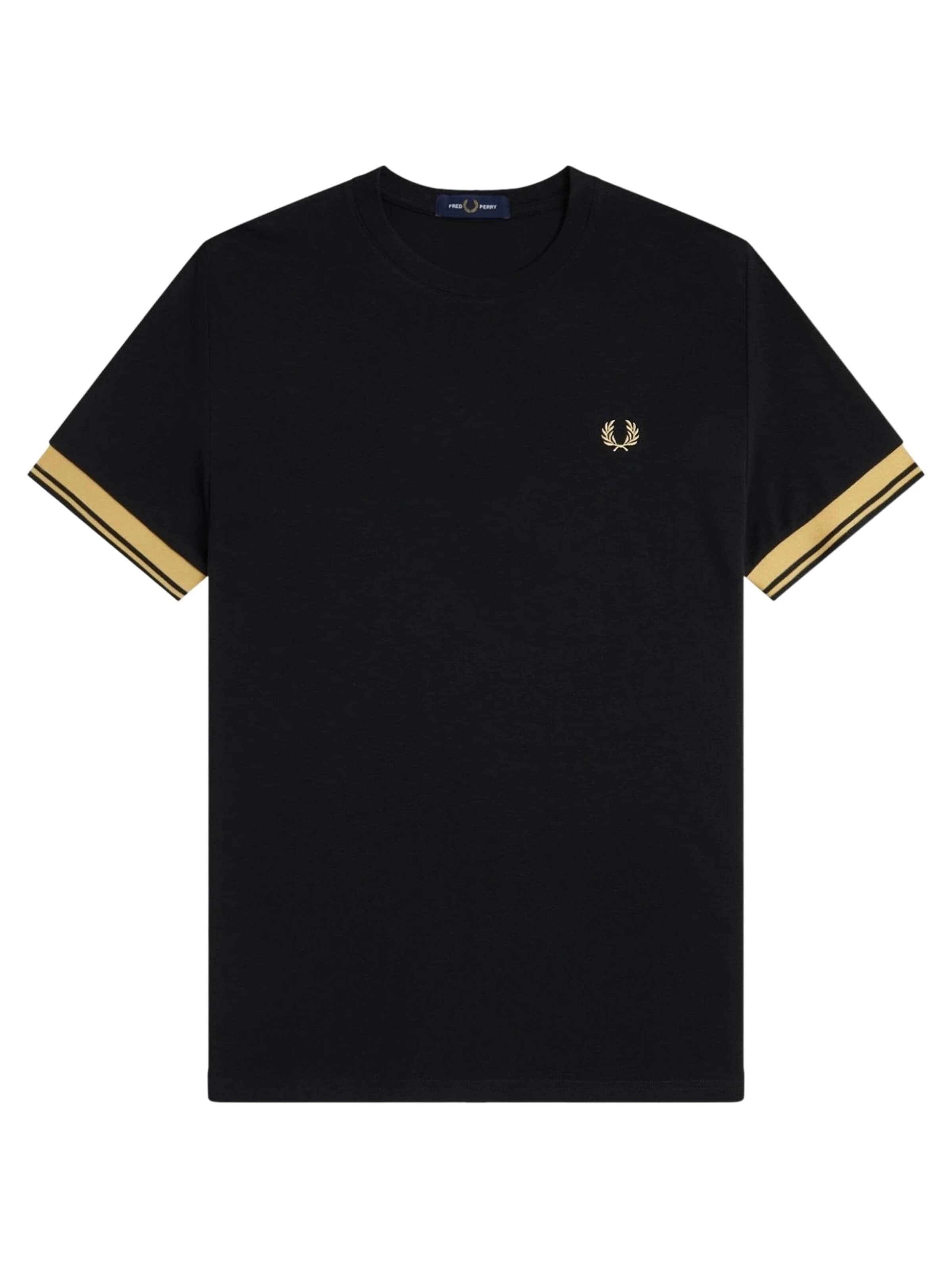 T-Shirt 'Camiseta fred perry marino twin tipped cuff t-shirt' Fred Perry en noir : devant