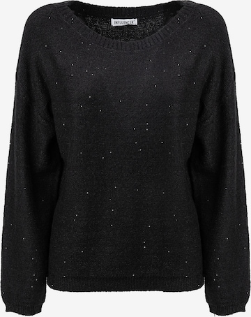 juoda Influencer Megztinis: priekis