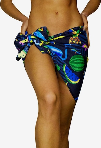 King Kameha Schal 'Flamingo Melon' in Blau: Vorderseite