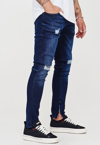 behype Slimfit Jeanshose 'SPIKE' in Blau