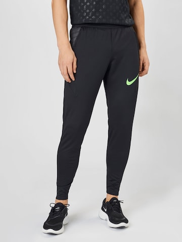 NIKE Slim fit Workout Pants 'Strike' in Black: front