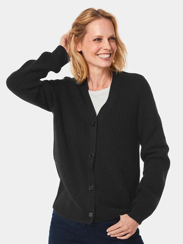 Goldner Strickjacke in Schwarz: Vorderseite