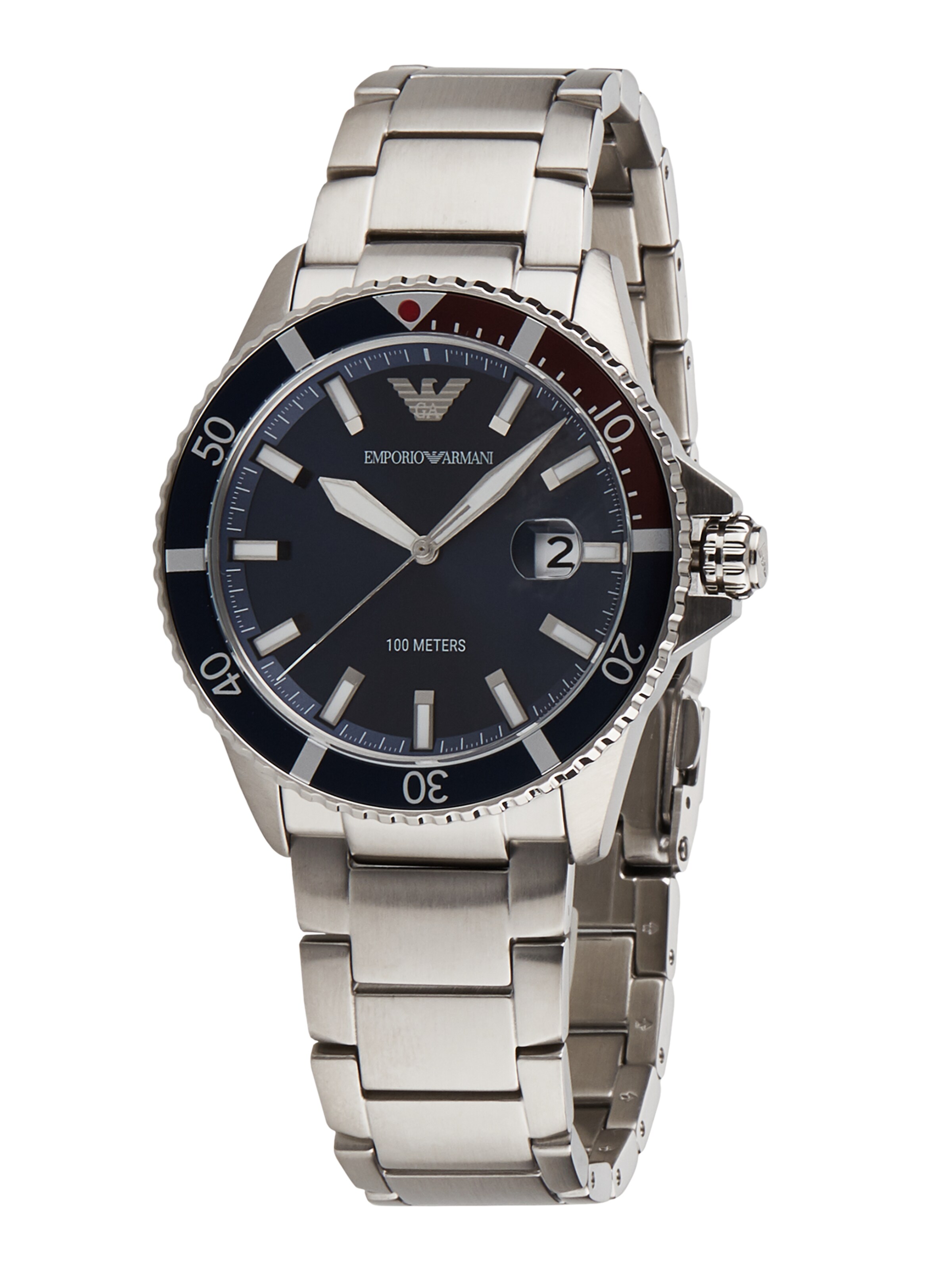 Emporio Armani - Relógios analógicos em prata: frente