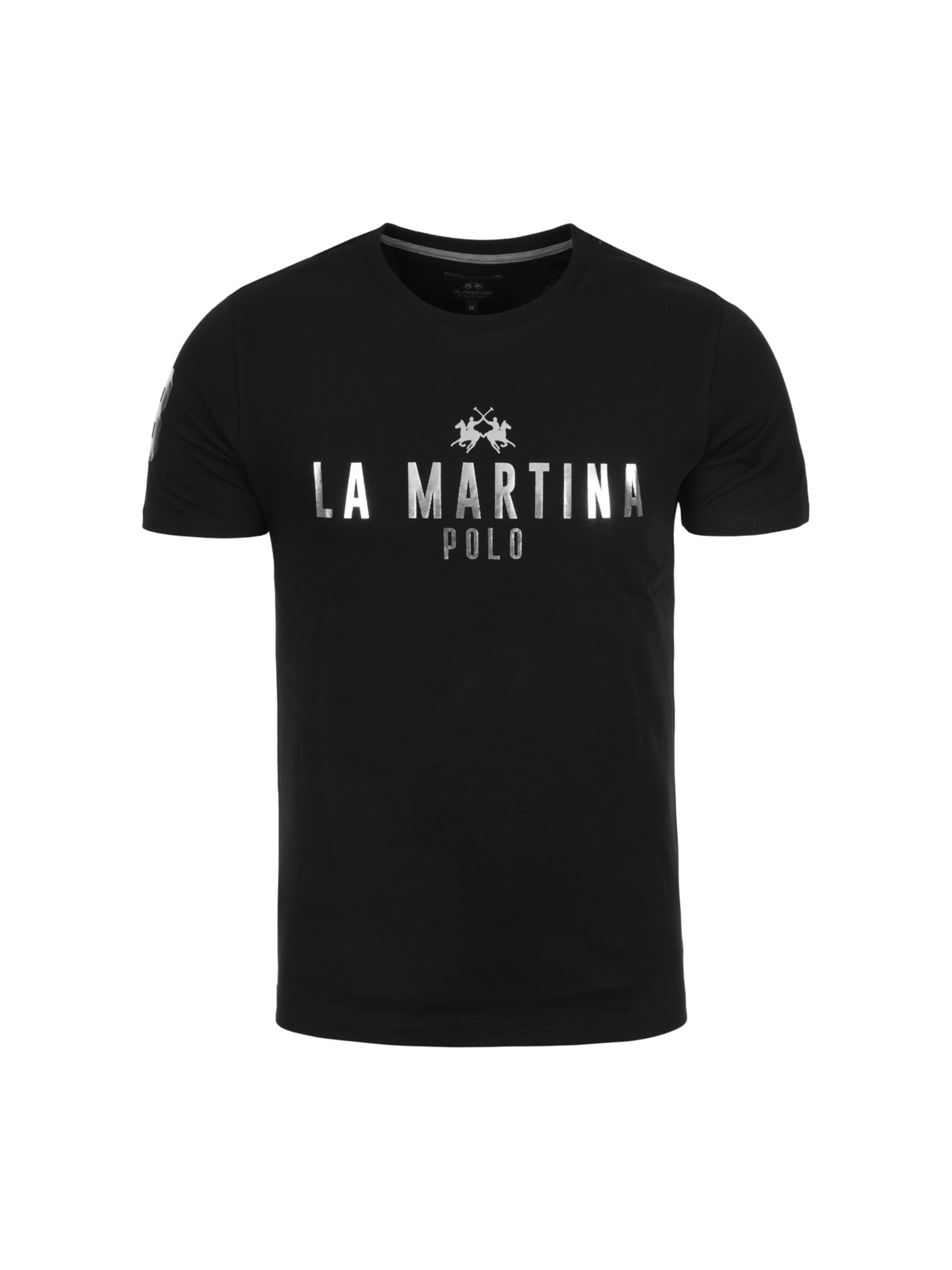 La Martina T-Shirt in Schwarz: Vorderseite