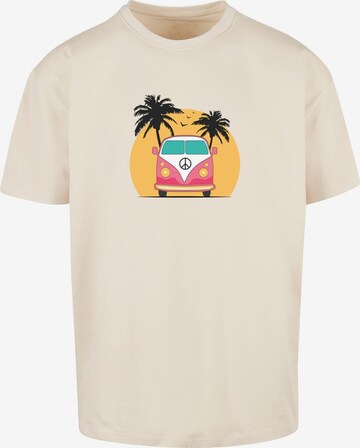 T-Shirt 'Summer - Van' Merchcode en beige : devant