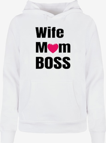 Sweat-shirt 'Mother's Day - Wife Mum Boss' ABSOLUTE CULT en blanc : devant