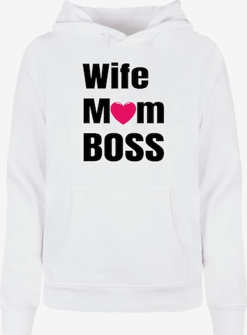 ABSOLUTE CULT Sweatshirt 'Mother's Day - Wife Mum Boss' in White: front
