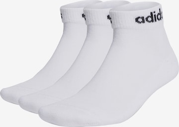 ADIDAS SPORTSWEARSportske čarape 'Linear Cushioned' - bijela boja: prednji dio