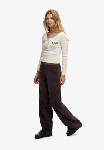 Baggy Pantalon 'Jumbo' Superdry en marron