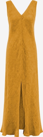 Abito 'Maxi Linen Dress with V Neck' di Haris Cotton in giallo: frontale