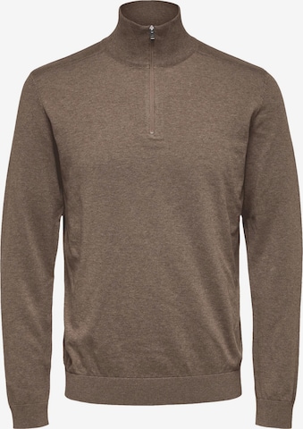 SELECTED Sweater 'Berg' in Brown: front