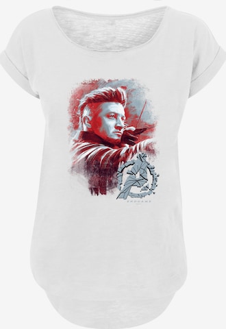 T-shirt 'Marvel Avengers Endgame Hawkeye Brushed' F4NT4STIC en blanc : devant