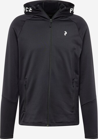 PEAK PERFORMANCE Athletic Fleece Jacket 'Rider' in Black: front