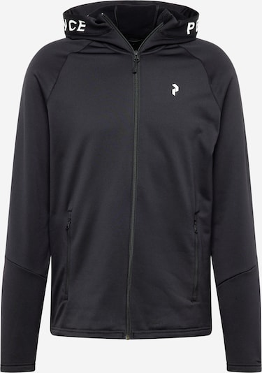 PEAK PERFORMANCE Athletic fleece jacket 'Rider' in Black / White, Item view