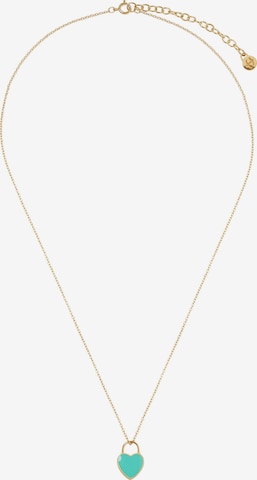 fejn Halskette mit Herzanhänger, 925 Sterling Silber / 18K vergoldet (recycelt) in Blau: Vorderseite