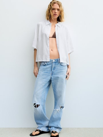 Pull&Bear Bluse in Weiß: Vorderseite