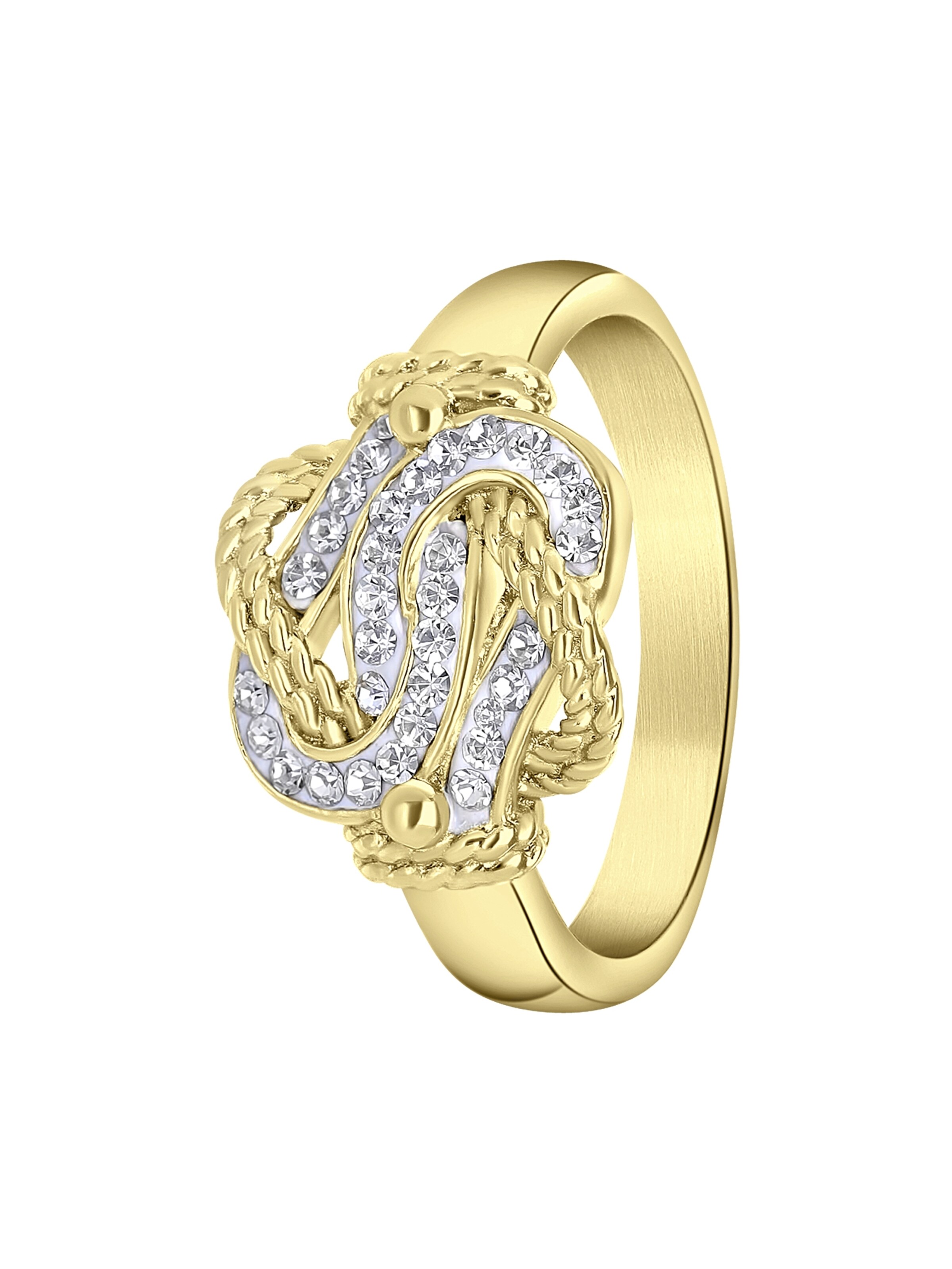 Lucardi Ring 'Dagi Knoten' in Goud: voorkant