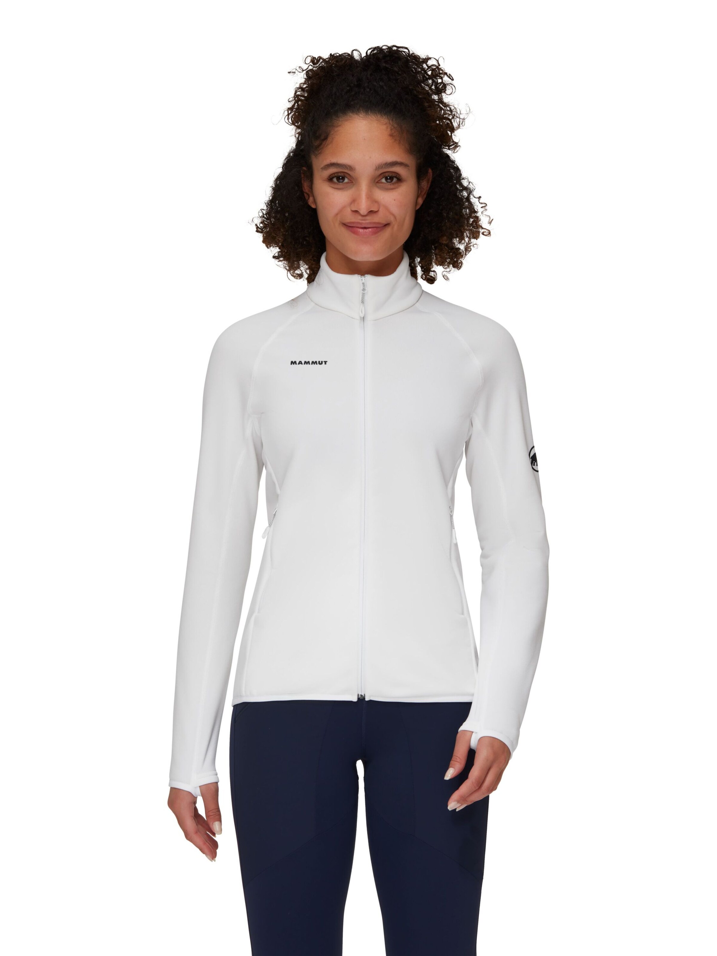 MAMMUT Athletic Fleece Jacket in White: front