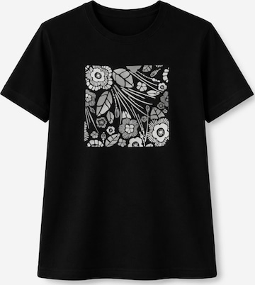 LEAFLETIC Shirt 'Leafletic Women’s Short Sleeve T-Shirt' in Zwart: voorkant