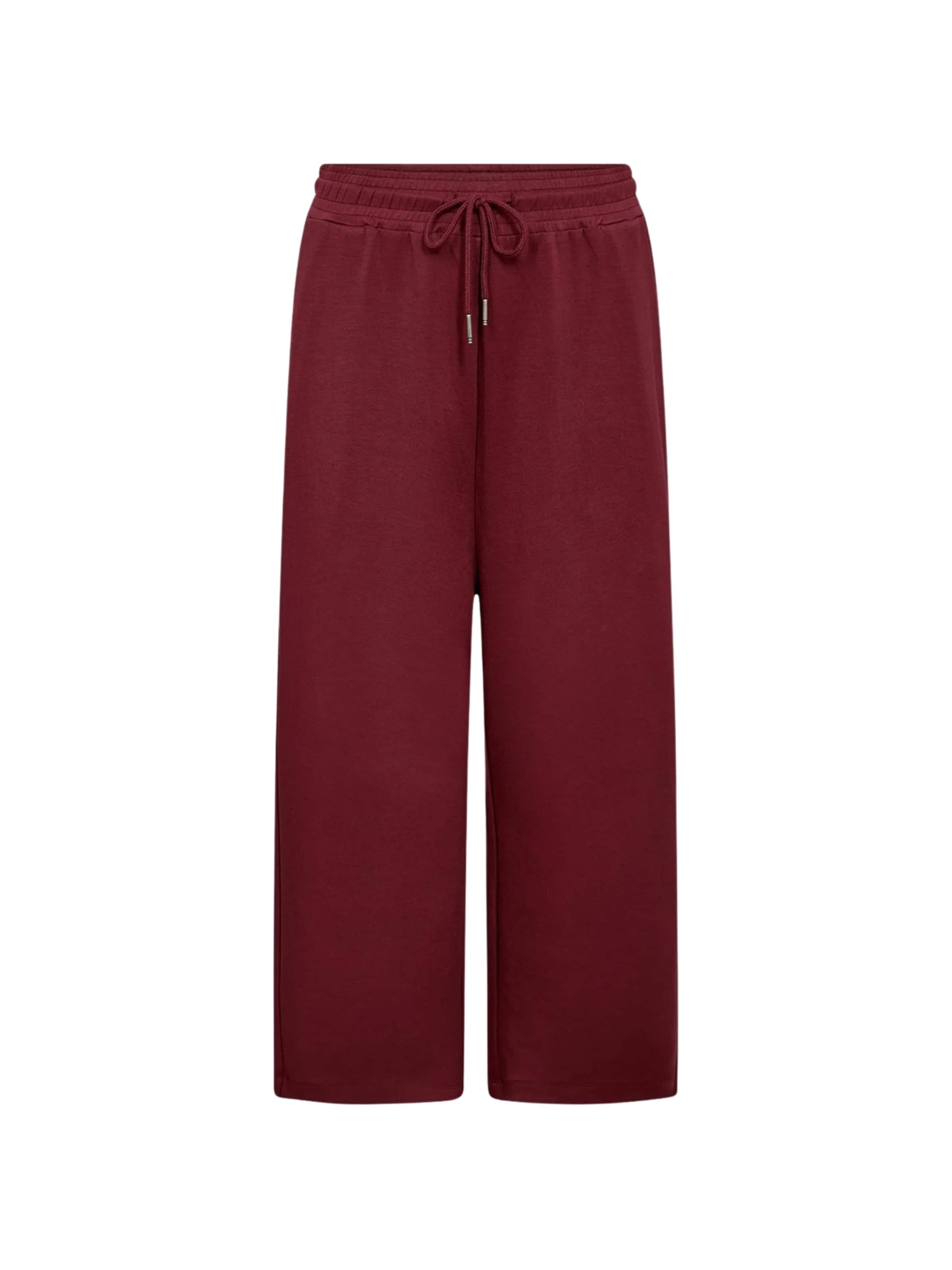 Wasabi Concept Wide leg Broek 'Sabina' in Rood: voorkant