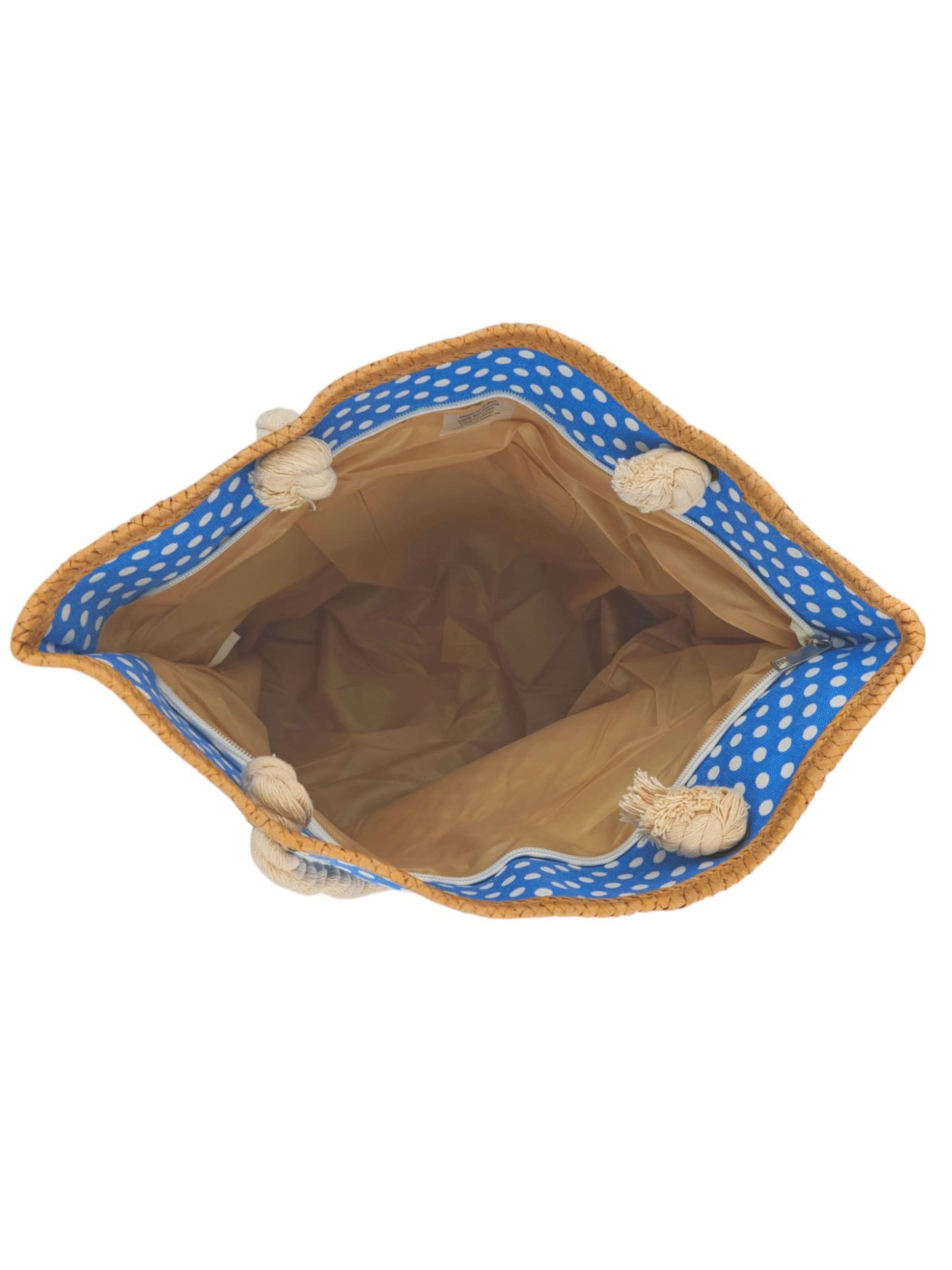 styleBREAKER Beach bag 'Strandtasche mit Punkte Muster' in Blue