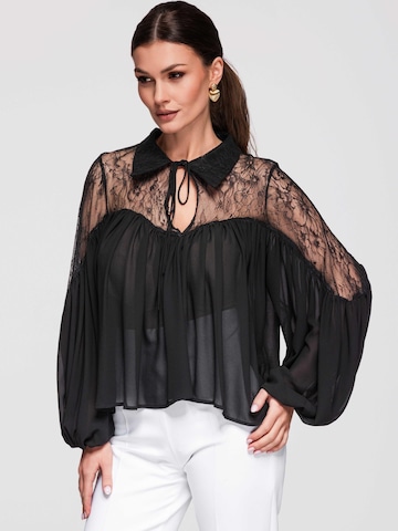 Camicia da donna di Ombre in nero: frontale