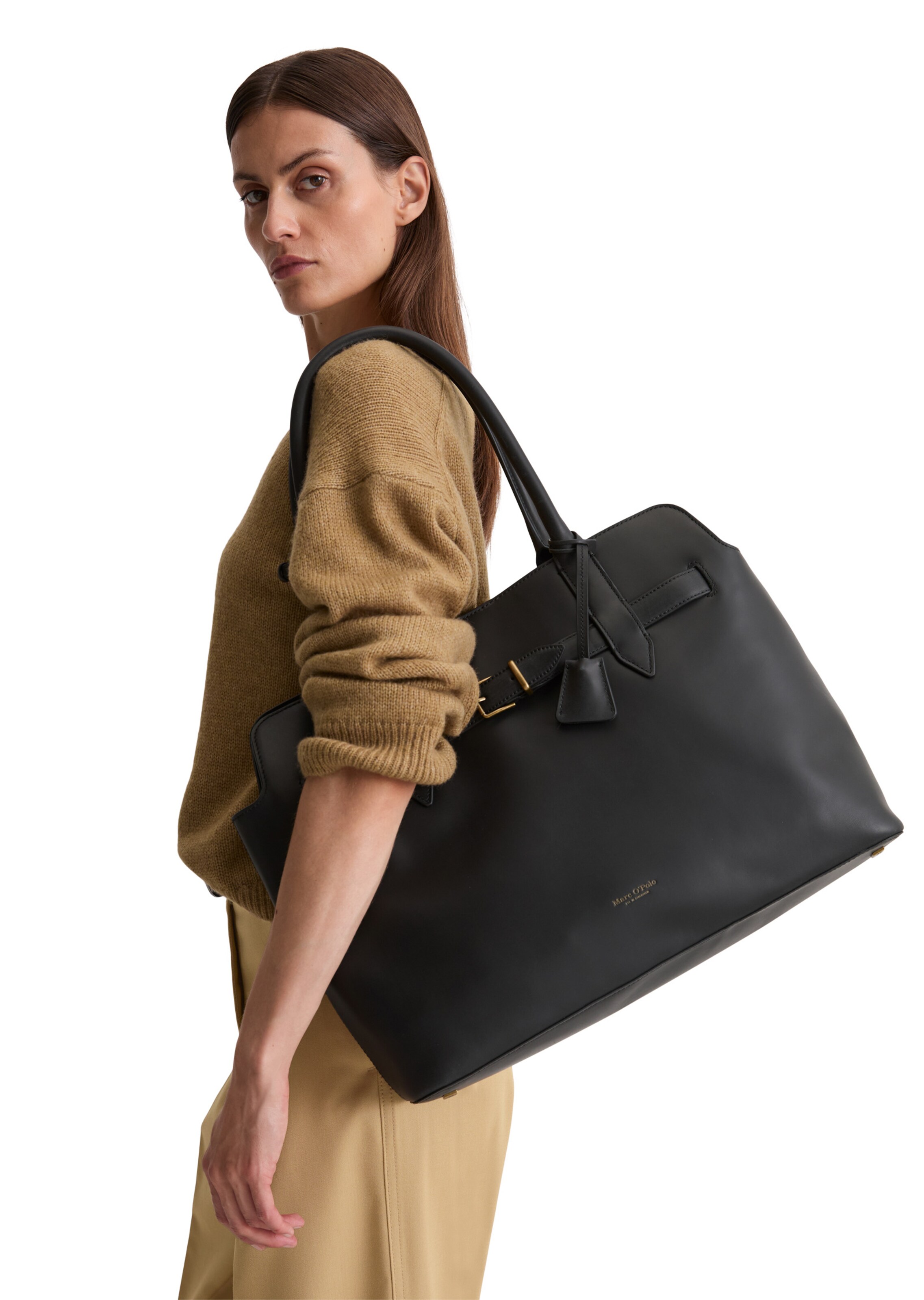 Marc O'Polo Shopper in Zwart: voorkant